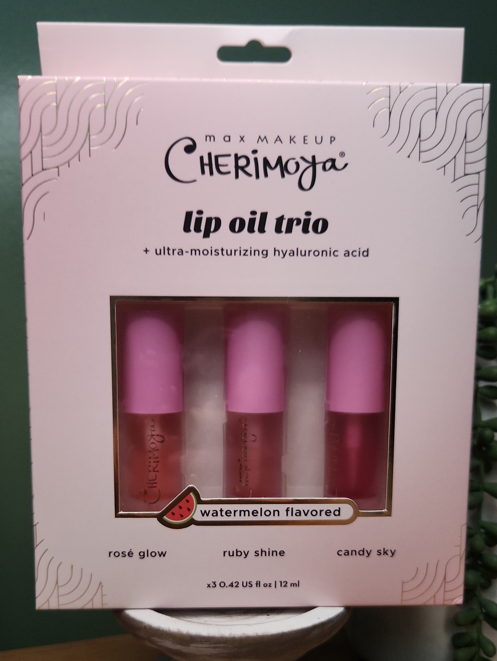 Cherimoya Lip Oil Trio, Watermelon Flavored NEW